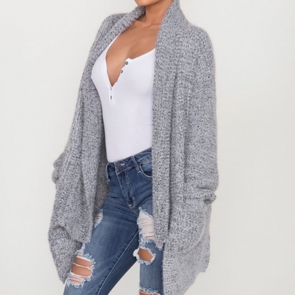 Luxuriously Soft Mohair Waffle Knit Open Cardigan - Picture 2 of 5